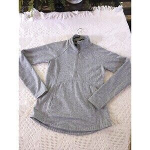 Kyodan Alpine 1/4 Zip Double Brushed Gray Herringbone Jacket Women's Petite Sm
